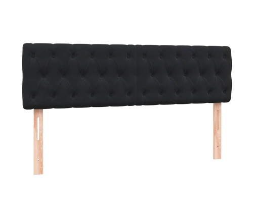 Cama box spring con colchón terciopelo negro 140x210 cm