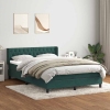 Cama box spring con colchón terciopelo verde oscuro 140x210 cm