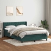 Cama box spring con colchón terciopelo verde oscuro 160x210 cm