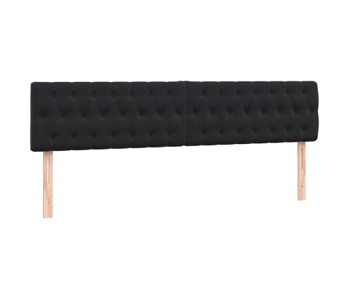 Cama box spring con colchón terciopelo negro 180x210 cm