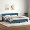 Cama box spring con colchón terciopelo azul oscuro 180x210 cm