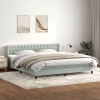 Cama box spring con colchón terciopelo gris claro 200x210 cm