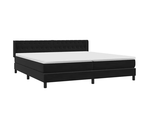 Cama box spring con colchón terciopelo negro 200x210 cm