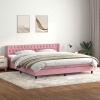 Cama box spring con colchón terciopelo rosa 200x210 cm