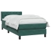 Cama box spring con colchón terciopelo verde oscuro 80x220 cm