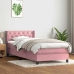 Cama box spring con colchón terciopelo rosa 80x220 cm