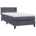 Cama box spring con colchón terciopelo gris oscuro 90x220 cm