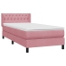 Cama box spring con colchón terciopelo rosa 90x220 cm