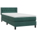 Cama box spring con colchón terciopelo verde oscuro 100x220 cm