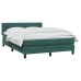 Cama box spring con colchón terciopelo verde oscuro 160x220 cm