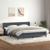 Cama box spring con colchón terciopelo gris oscuro 180x220 cm