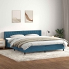 Cama box spring con colchón terciopelo azul oscuro 180x220 cm