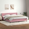 Cama box spring con colchón terciopelo rosa 180x220 cm