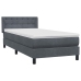 Cama box spring con colchón terciopelo gris oscuro 80x210 cm