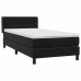 Cama box spring con colchón cuero sintético negro 80x210 cm