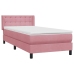 Cama box spring con colchón terciopelo rosa 80x210 cm