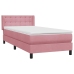 Cama box spring con colchón terciopelo rosa 90x210 cm