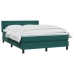 Cama box spring con colchón terciopelo verde oscuro 140x210 cm