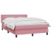 Cama box spring con colchón terciopelo rosa 140x210 cm