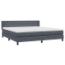 Cama box spring con colchón terciopelo gris oscuro 180x210 cm