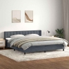 Cama box spring con colchón terciopelo gris oscuro 180x210 cm