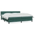 Cama box spring con colchón terciopelo verde oscuro 180x210 cm