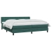 Cama box spring con colchón terciopelo verde oscuro 180x210 cm