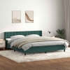 Cama box spring con colchón terciopelo verde oscuro 180x210 cm