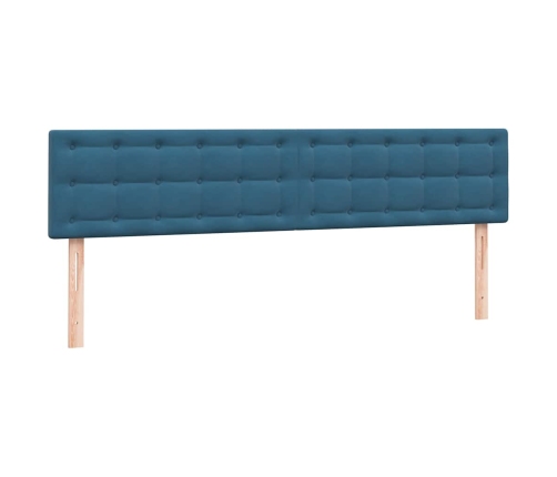 Cama box spring con colchón terciopelo azul oscuro 180x210 cm