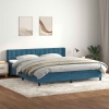 Cama box spring con colchón terciopelo azul oscuro 180x210 cm