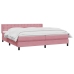 Cama box spring con colchón terciopelo rosa 180x210 cm