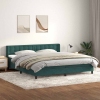 Cama box spring con colchón terciopelo verde oscuro 200x210 cm