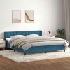 Cama box spring con colchón terciopelo azul oscuro 200x210 cm