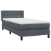 Cama box spring con colchón terciopelo gris oscuro 80x220 cm