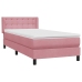 Cama box spring con colchón terciopelo rosa 80x220 cm