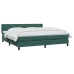 Cama box spring con colchón terciopelo verde oscuro 180x220 cm