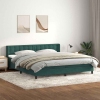 Cama box spring con colchón terciopelo verde oscuro 180x220 cm