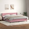 Cama box spring con colchón terciopelo rosa 180x220 cm