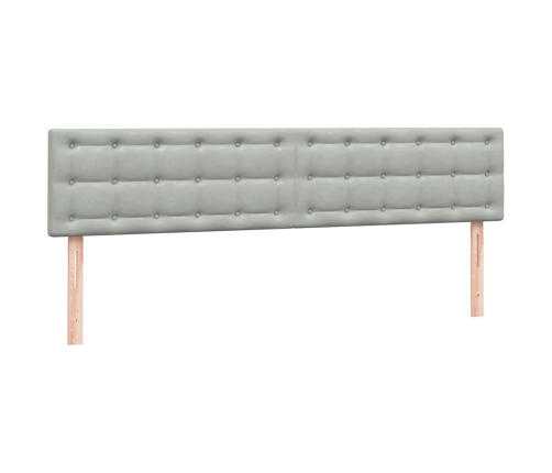 Cama box spring con colchón terciopelo gris claro 200x220 cm