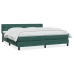 Cama box spring con colchón terciopelo verde oscuro 200x220 cm