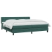 Cama box spring con colchón terciopelo verde oscuro 200x220 cm