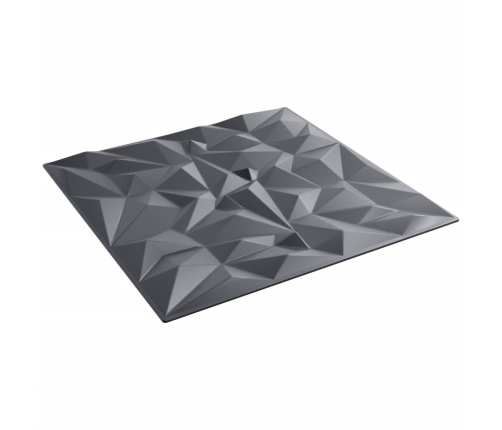 Paneles de pared 12 uds XPS amatista gris 50x50 cm 3 m²