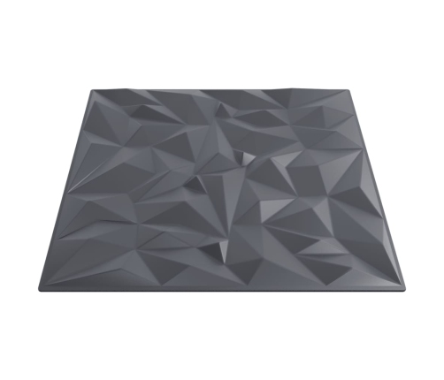 Paneles de pared 12 uds XPS amatista gris 50x50 cm 3 m²