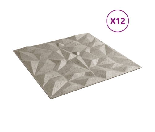 Paneles de pared 12 uds XPS amatista Beton 50x50 cm 3 m²