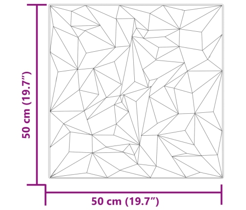 Paneles de pared 12 uds XPS amatista Beton 50x50 cm 3 m²