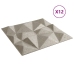 Paneles de pared 12 uds XPS diamante Beton 50x50 cm 3 m²