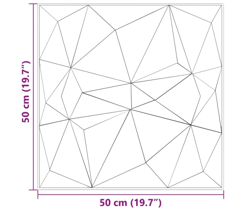 Paneles de pared 12 uds XPS diamante Beton 50x50 cm 3 m²