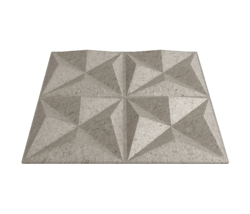 Paneles de pared 12 uds XPS origami Beton 50x50 cm 3 m²