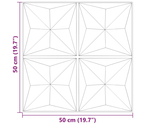 Paneles de pared 12 uds XPS origami Beton 50x50 cm 3 m²