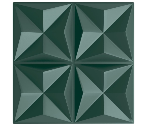 Paneles de pared 12 uds XPS origami verde 50x50 cm 3 m²